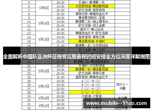 全面解析中国队亚洲杯征程暨完整赛程时间安排全方位深度详解指南 全面解析中国队亚洲杯征程暨完整赛程时间安排全方位深度详解指南