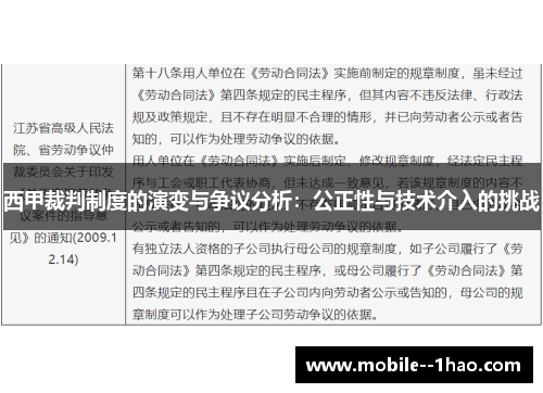 西甲裁判制度的演变与争议分析：公正性与技术介入的挑战