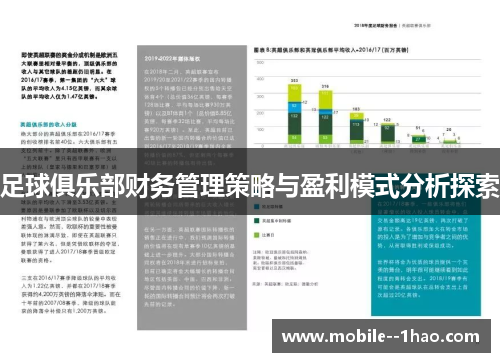 足球俱乐部财务管理策略与盈利模式分析探索
